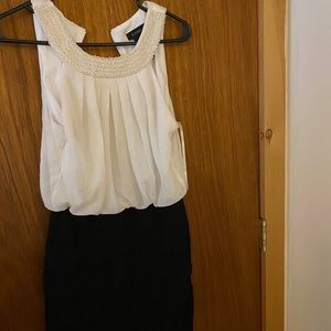 White and black dress